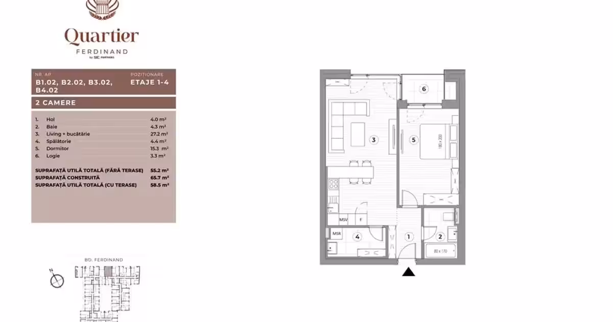 Apartament de vânzare cu 2 camere în zona Ferdinand, Sector 2