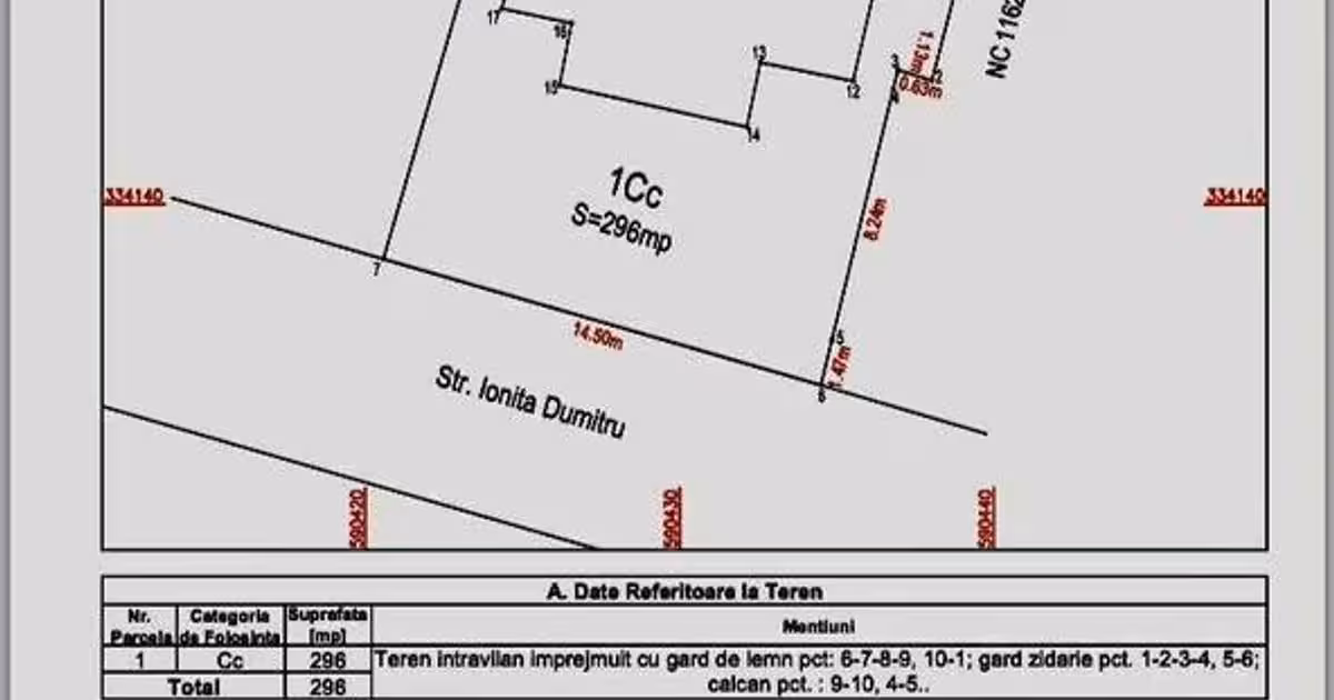 Teren intravilan de vânzare de 296 mp, în Voluntari