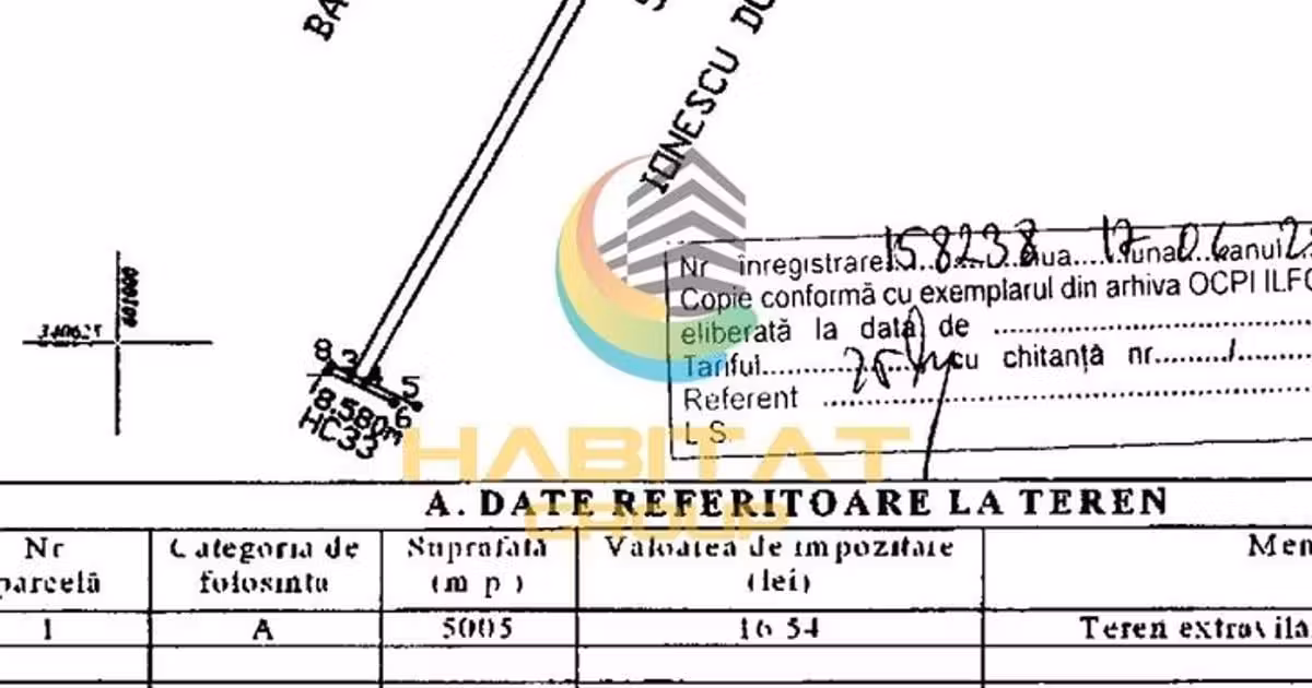 Teren agricol extravilan de vânzare de 5005 mp, în Afumați