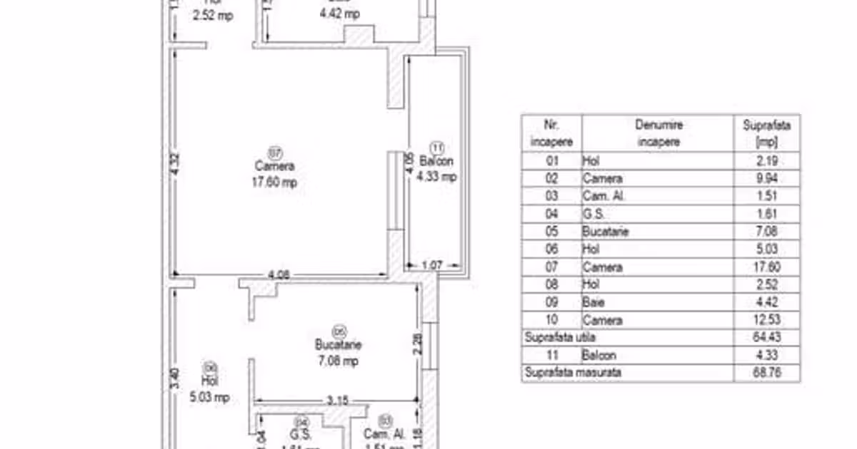 Apartament de vânzare cu 3 camere în zona Aradului, Timișoara
