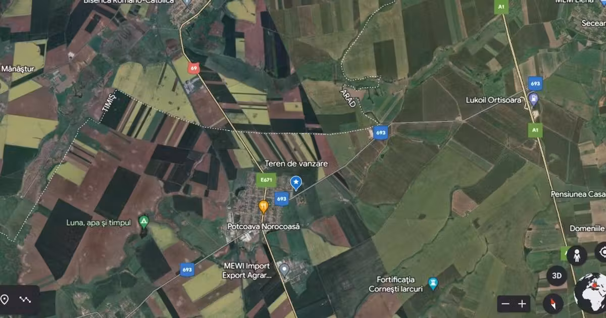 Teren Construcții extravilan de vânzare de 53100 mp, în Orțișoara
