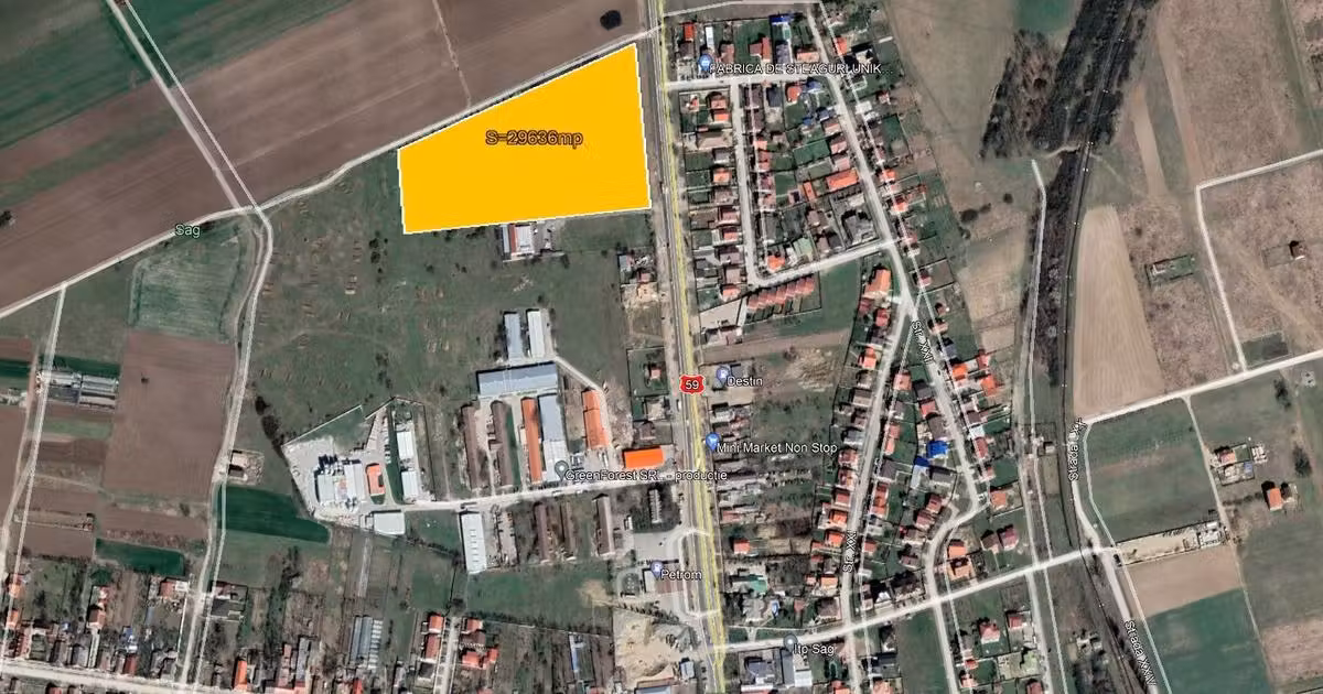 Teren Construcții intravilan de vânzare de 29636 mp, în Șag