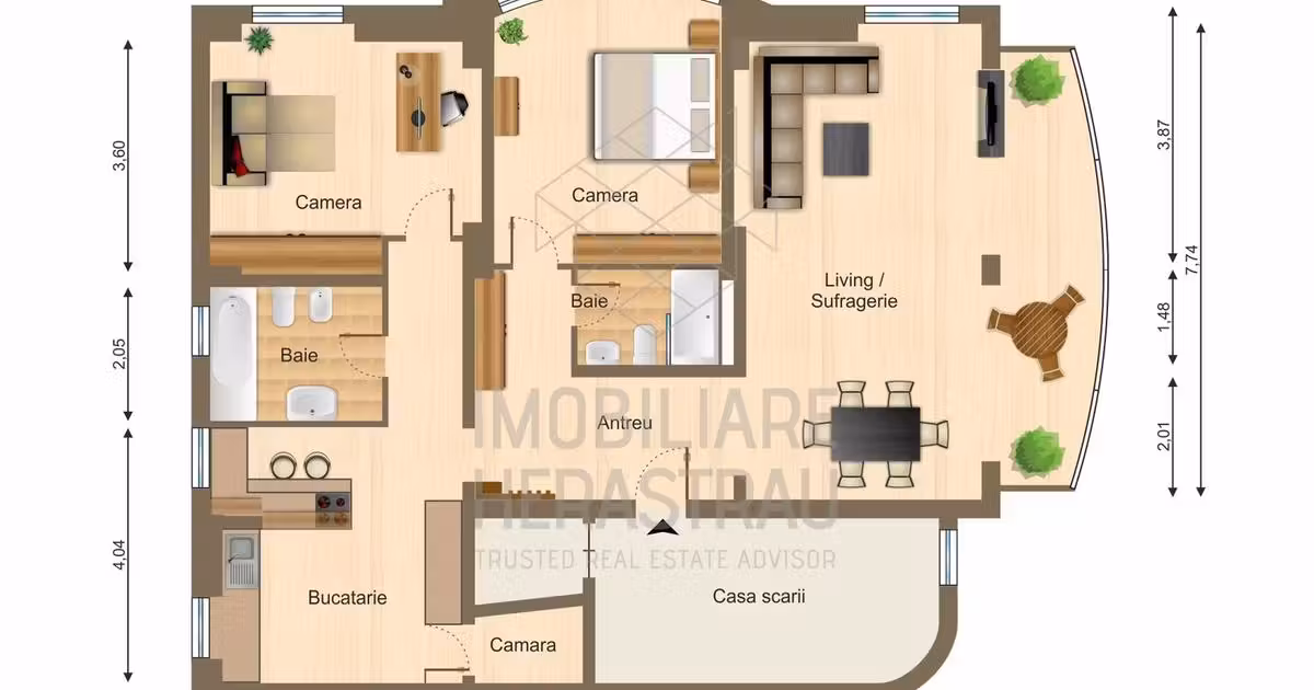 Apartament de vânzare cu 3 camere, mobilat în zona Primăverii, Sector 1