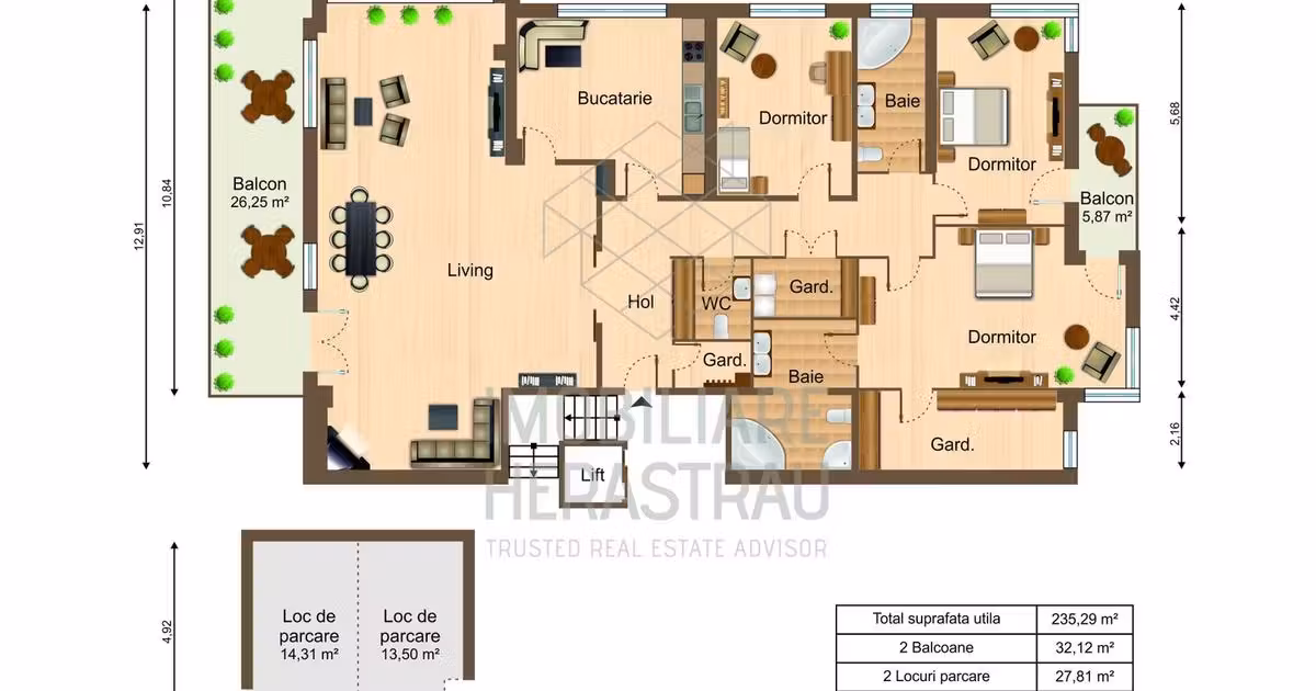 Apartament de vânzare cu 4 camere, mobilat în zona Barbu Văcărescu, Sector 2