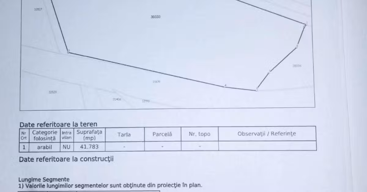 Teren agricol extravilan de vânzare de 41783 mp, în Găiseni