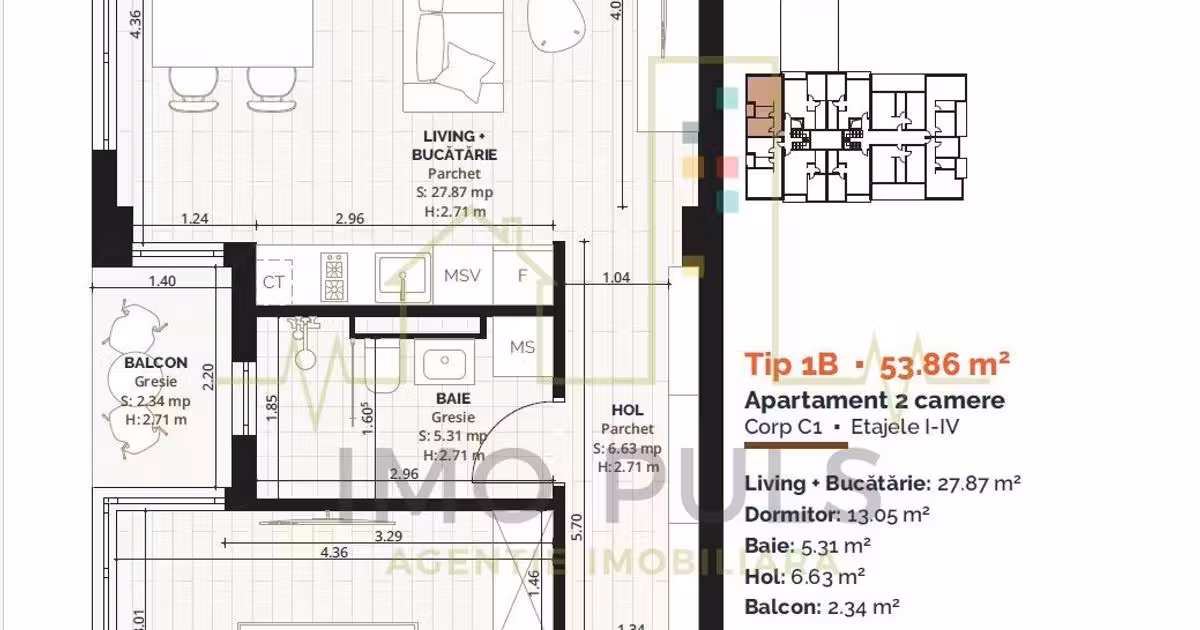 Apartament de vânzare cu 2 camere în zona Torontalului, Timișoara