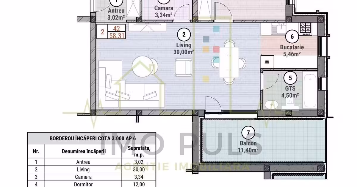 Apartament de vânzare cu 2 camere în Moșnița Nouă