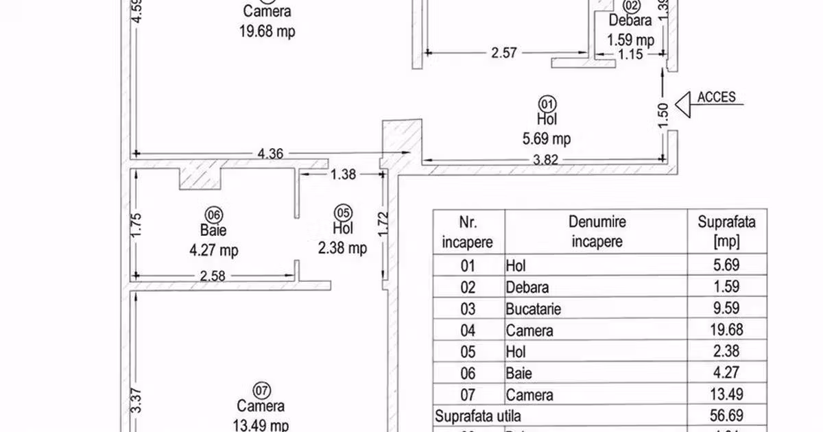 Apartament de vânzare cu 2 camere în zona Odobescu, Timișoara
