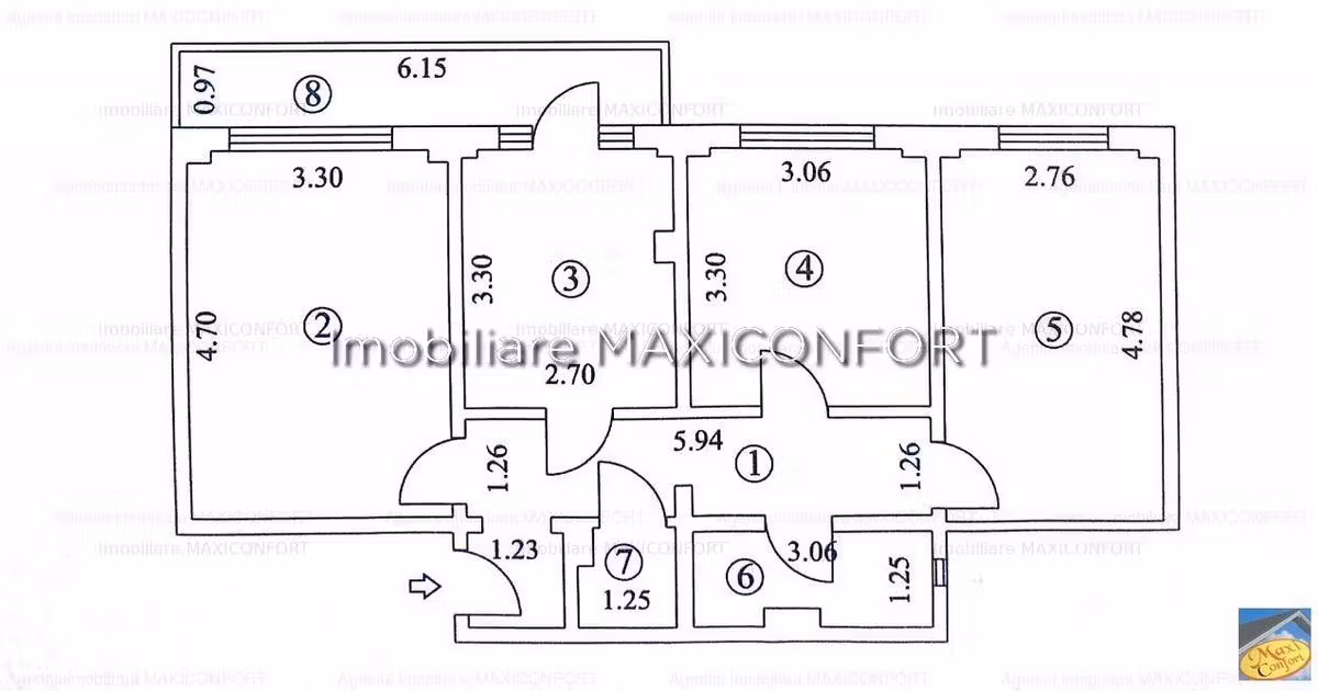 Apartament de vânzare cu 3 camere în zona Obor, Brăila