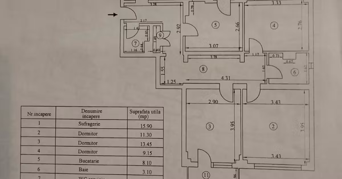 Apartament de vânzare cu 4 camere în zona Vidin-Progresul, Brăila