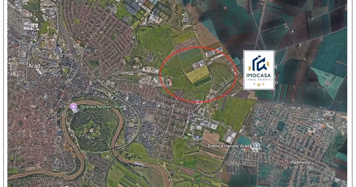 Teren agricol extravilan de vânzare de 586000000 mp, în zona Est, Arad