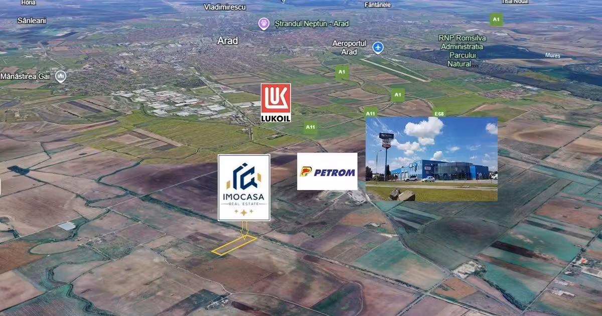 Teren agricol extravilan de vânzare de 200000000 mp, în zona Exterior Nord, Arad