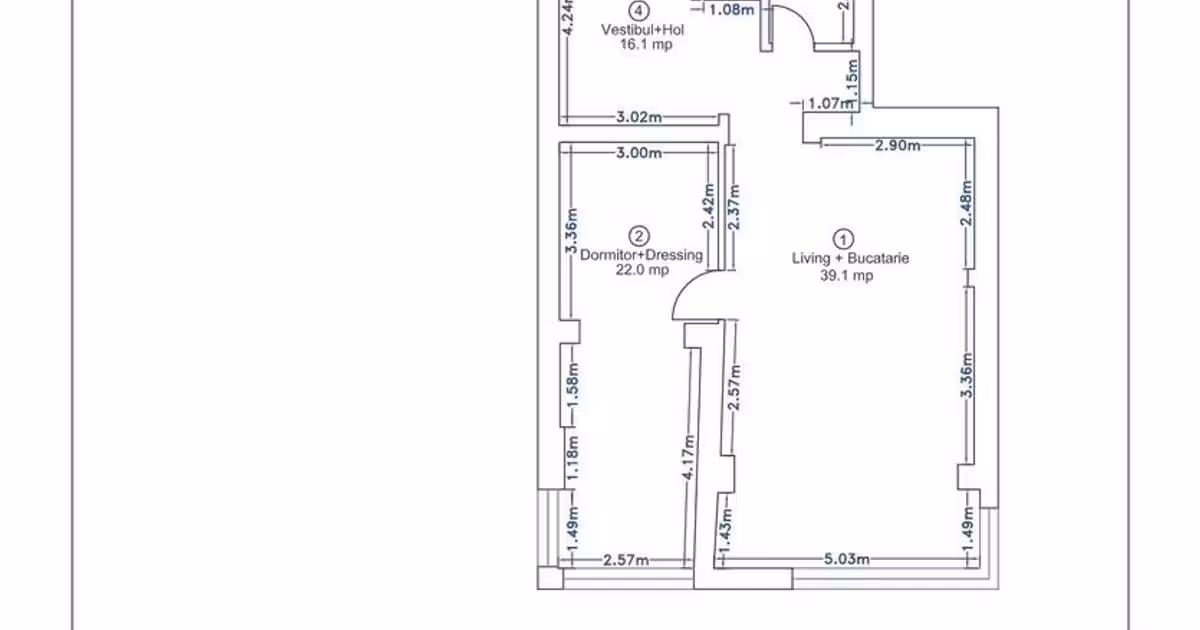 Apartament de vânzare cu 2 camere, mobilat în Voluntari
