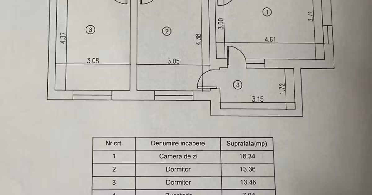 Apartament de vânzare cu 3 camere în Dudu