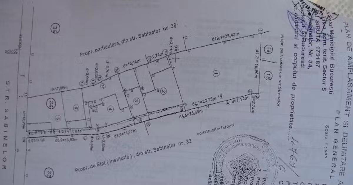Teren Construcții intravilan de vânzare de 407 mp, în zona 13 Septembrie, Sector 5