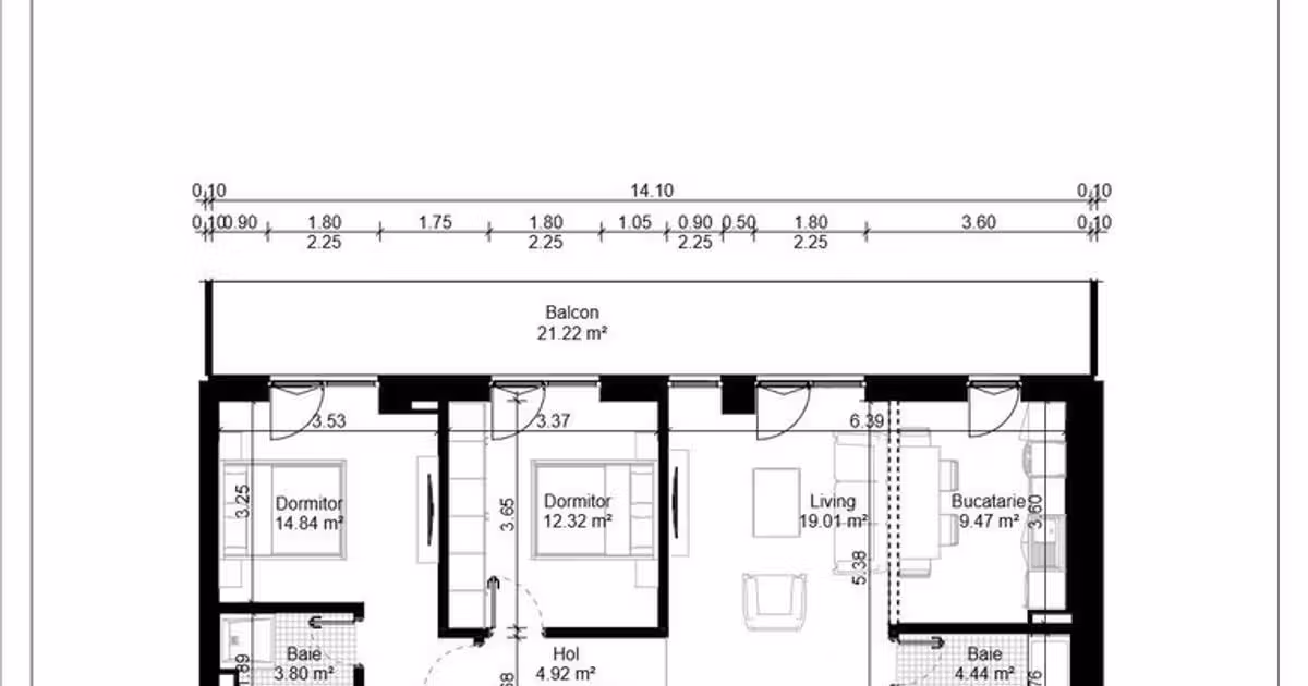 Apartament de vânzare cu 3 camere în Voluntari