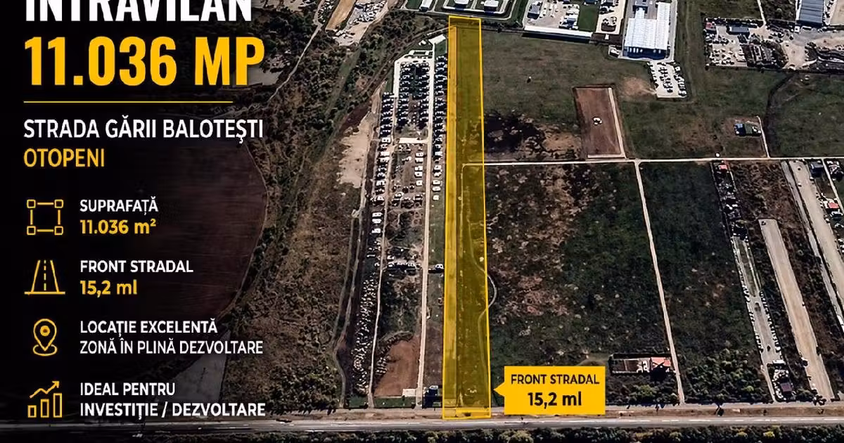 Teren agricol intravilan de vânzare de 11036 mp, în Otopeni