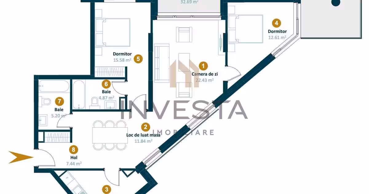 Apartament de vânzare cu 3 camere în zona Între Lacuri, Cluj-Napoca