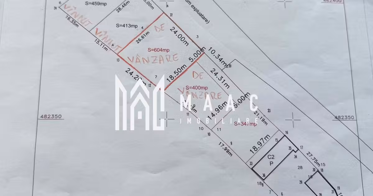 Teren Construcții intravilan de vânzare de 400 mp, în Șura Mică