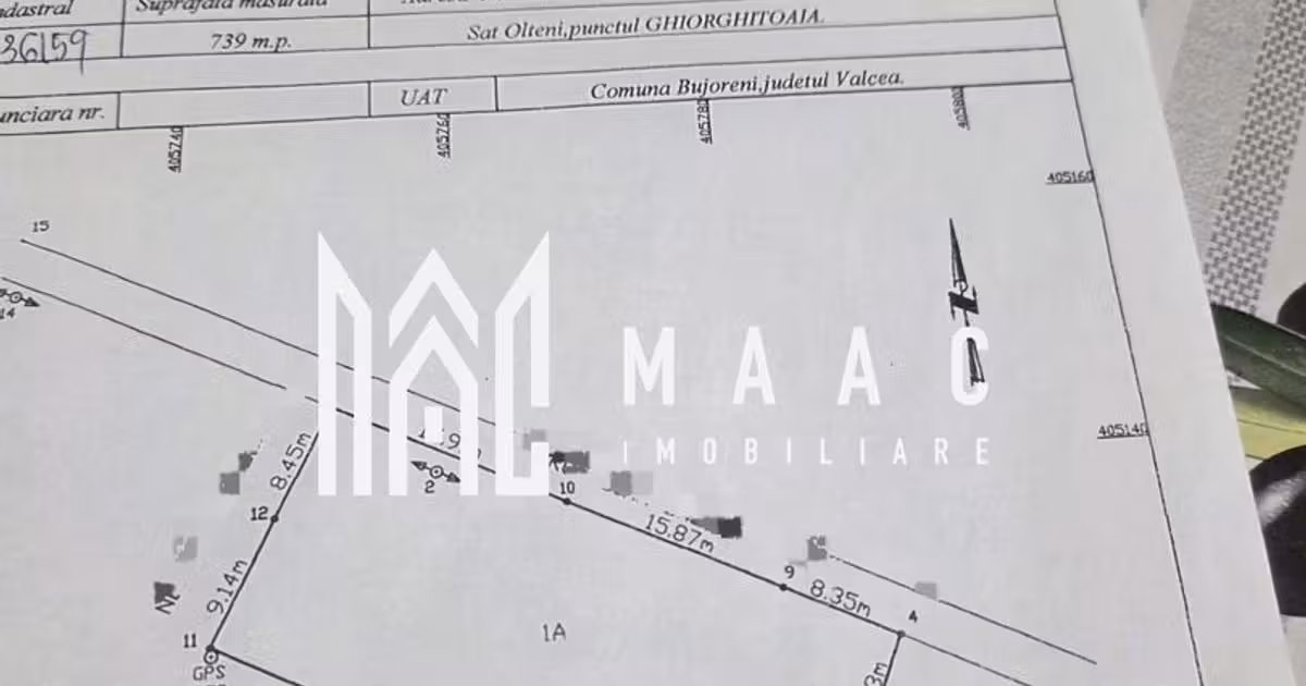 Teren Construcții intravilan de vânzare de 739 mp, în Olteni