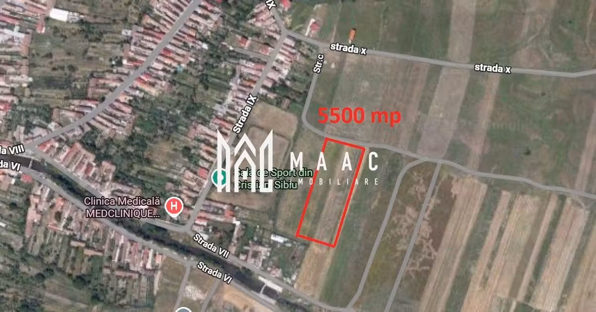 Teren Construcții intravilan de vânzare de 5500 mp, în Cristian