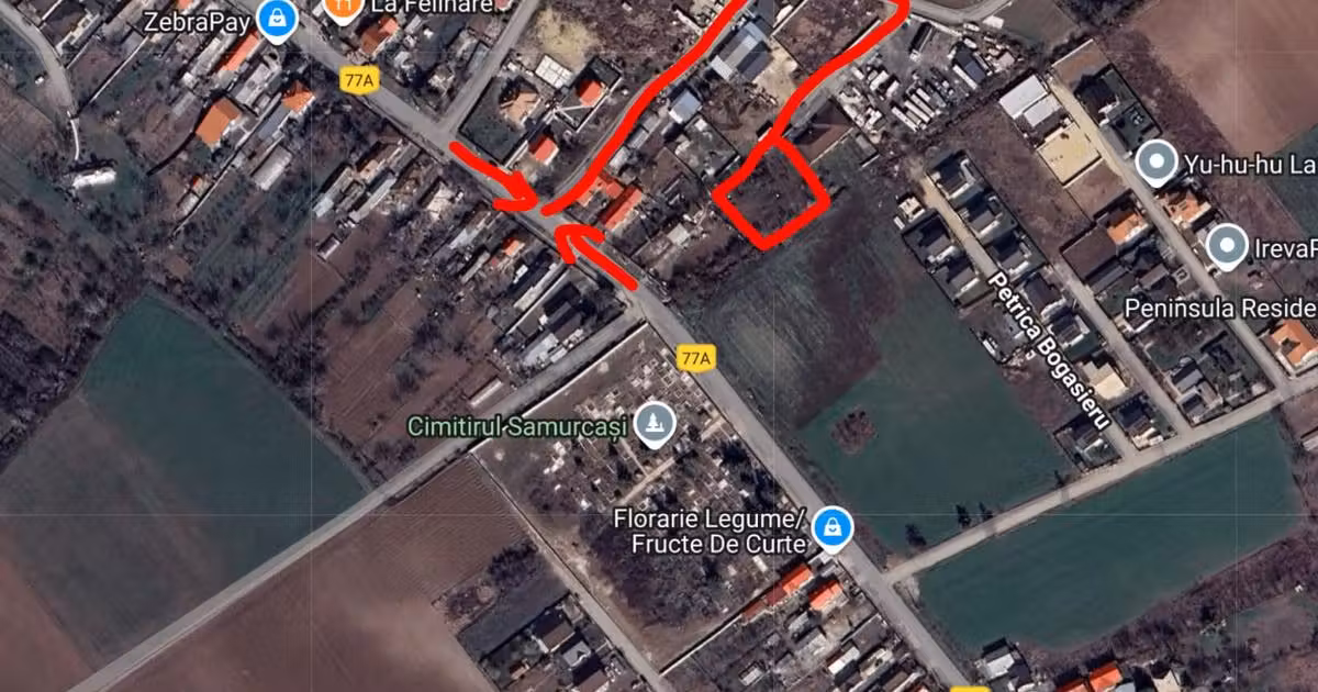 Teren Construcții intravilan de vânzare de 1135 mp, în Samurcași