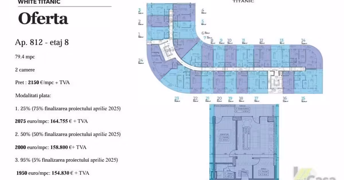 Apartament de vânzare cu 2 camere în Mamaia-Sat