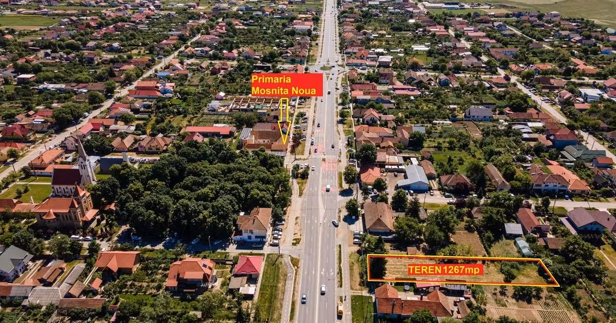 Teren Construcții intravilan de vânzare de 1267 mp, în Moșnița Nouă
