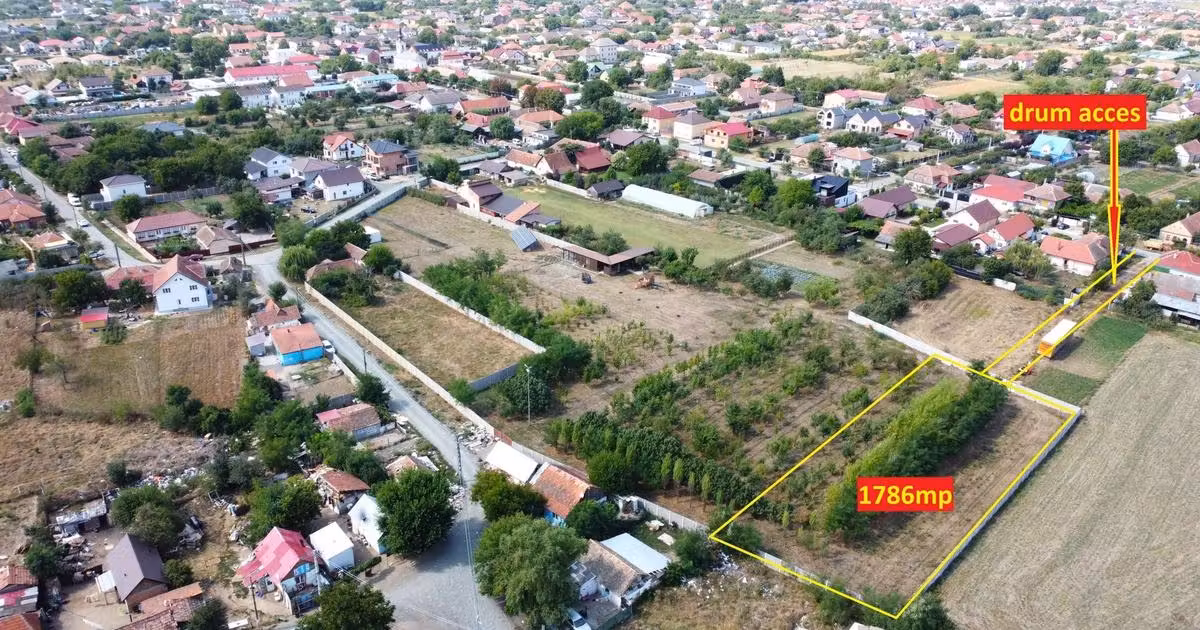 Teren Construcții intravilan de vânzare de 1786 mp, în Moșnița Nouă