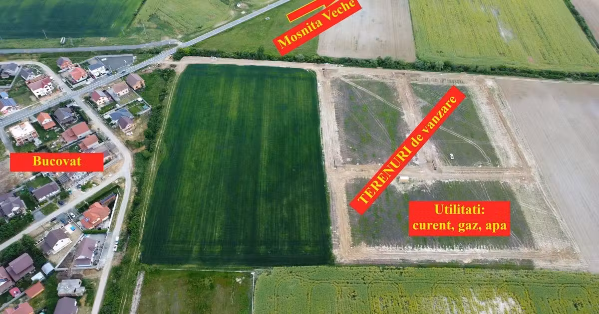 Teren Construcții intravilan de vânzare de 558 mp, în Moșnița Nouă