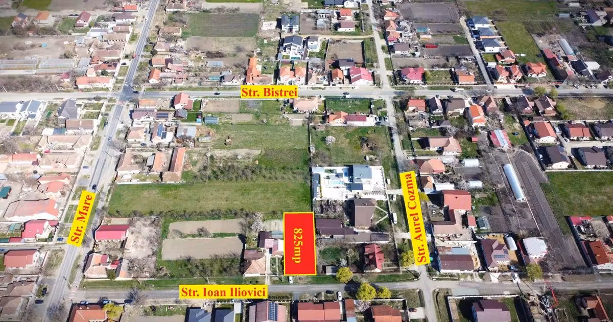Teren Construcții intravilan de vânzare de 825 mp, în Moșnița Nouă