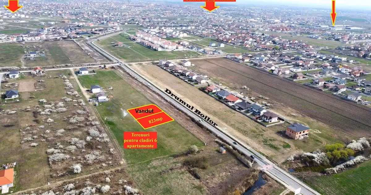 Teren Construcții intravilan de vânzare de 823 mp, în Moșnița Nouă