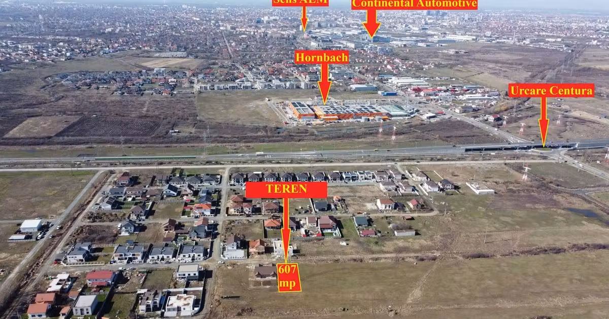 Teren Construcții intravilan de vânzare de 607 mp, în Moșnița Nouă