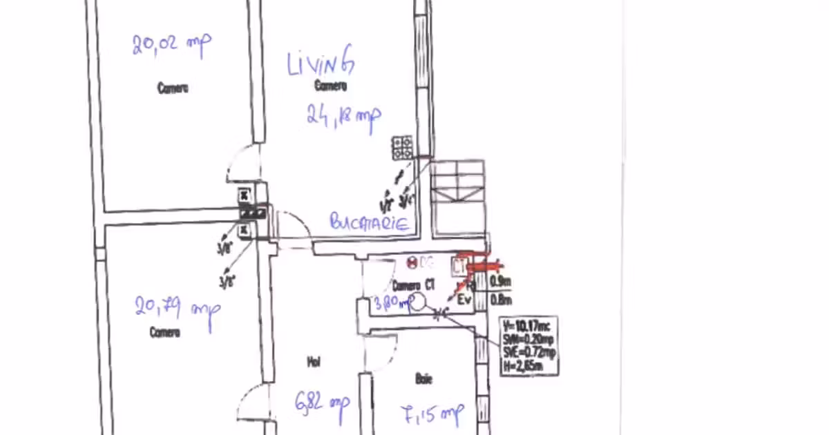 Apartament de vânzare cu 3 camere, mobilat în zona Griviței, Brașov