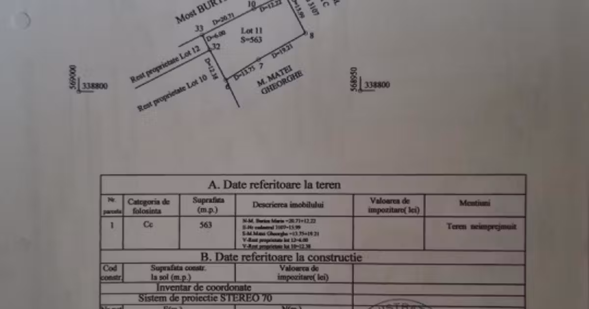 Teren Construcții intravilan de vânzare de 1000 mp, în zona Central, Târgoviște