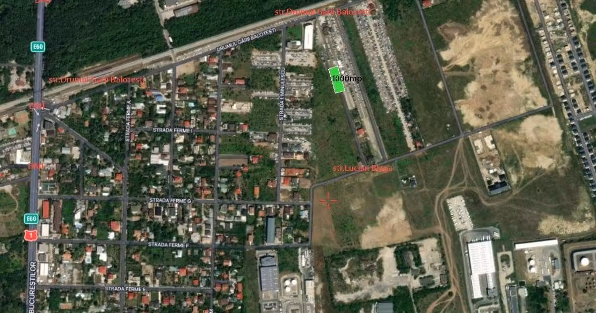 Teren Construcții intravilan de vânzare de 1133 mp, în Otopeni