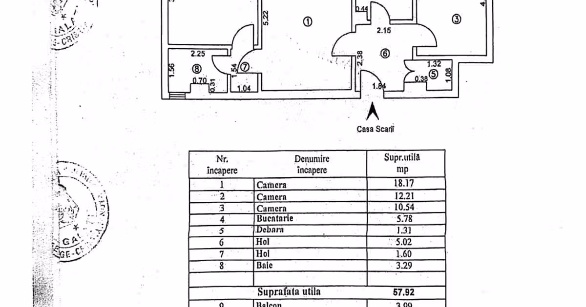 Apartament de vânzare cu 3 camere în zona Micro 17, Galați