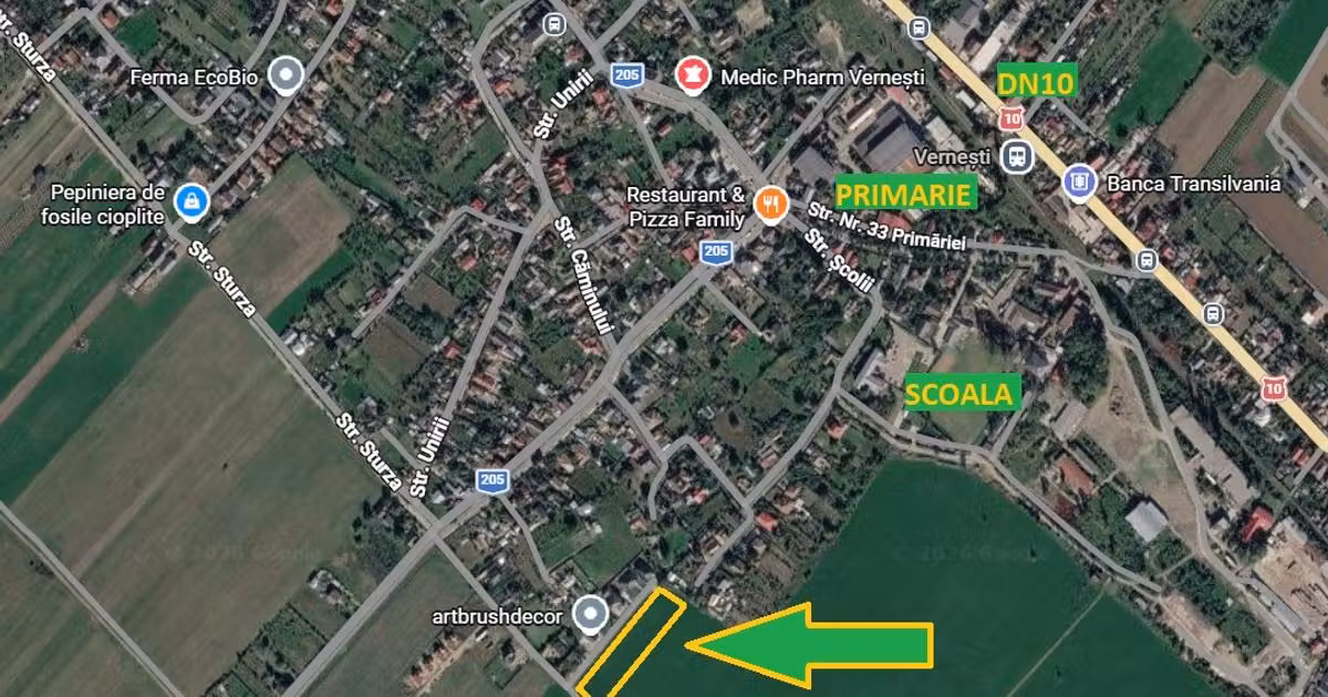 Teren Construcții intravilan de vânzare de 400 mp, în Vernești