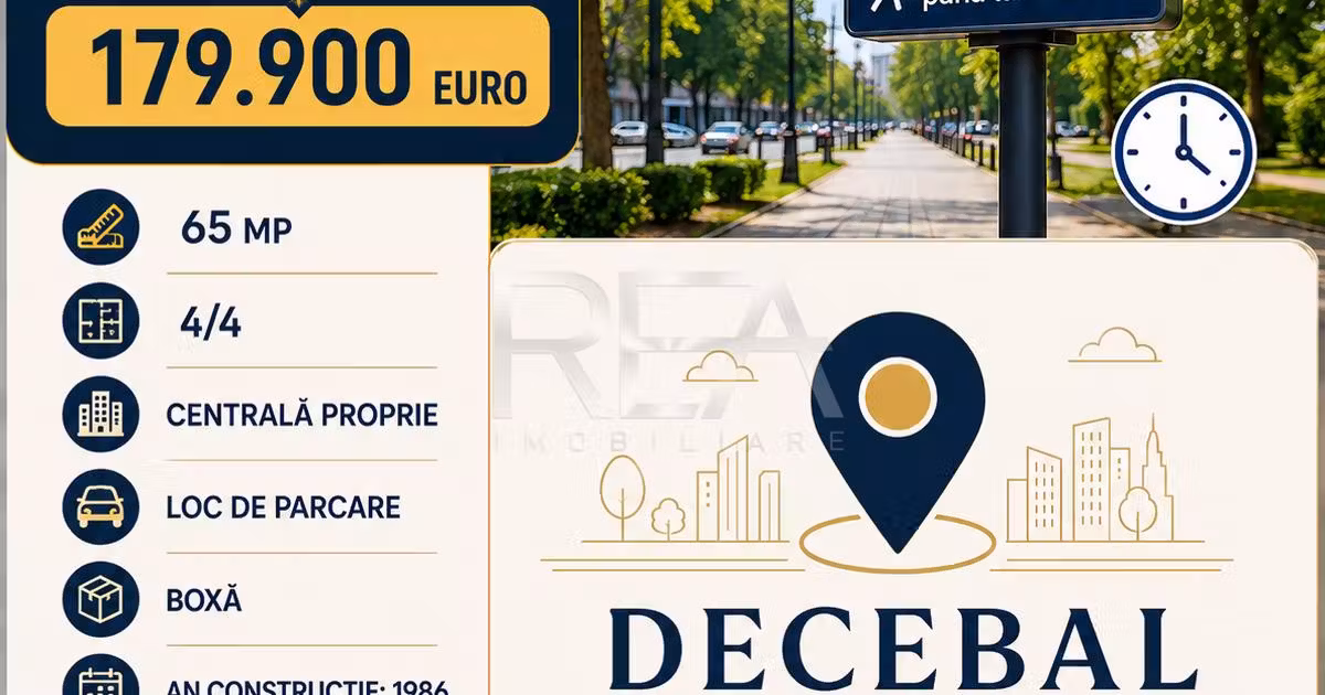 Apartament de vânzare cu 2 camere, mobilat în zona Decebal, Sector 3
