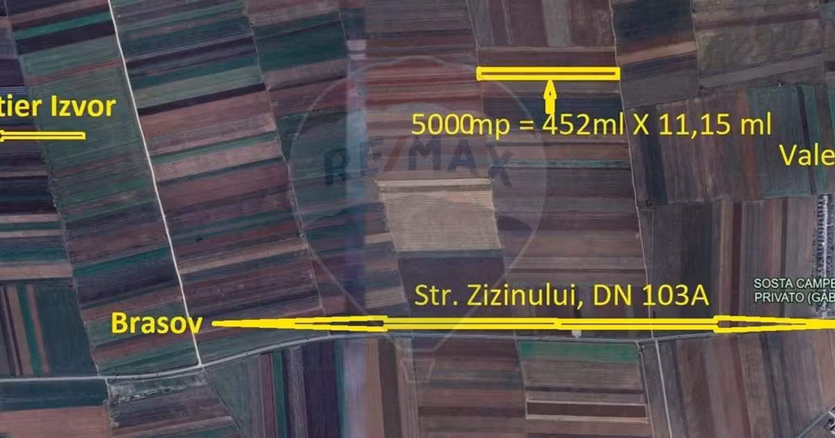 Teren agricol extravilan de vânzare de 5000 mp, în Tărlungeni