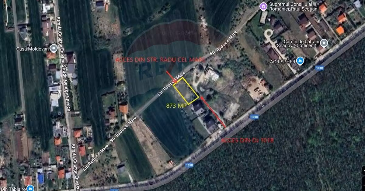 Teren Construcții intravilan de vânzare de 872.43 mp, în Snagov