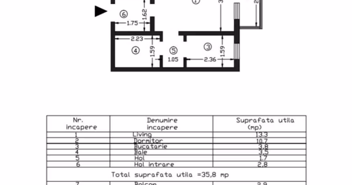 Apartament de vânzare cu 2 camere în zona Alexandru cel Bun, Iași