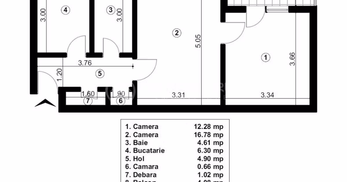 Apartament de vânzare cu 2 camere în zona Tudor Vladimirescu, Iași