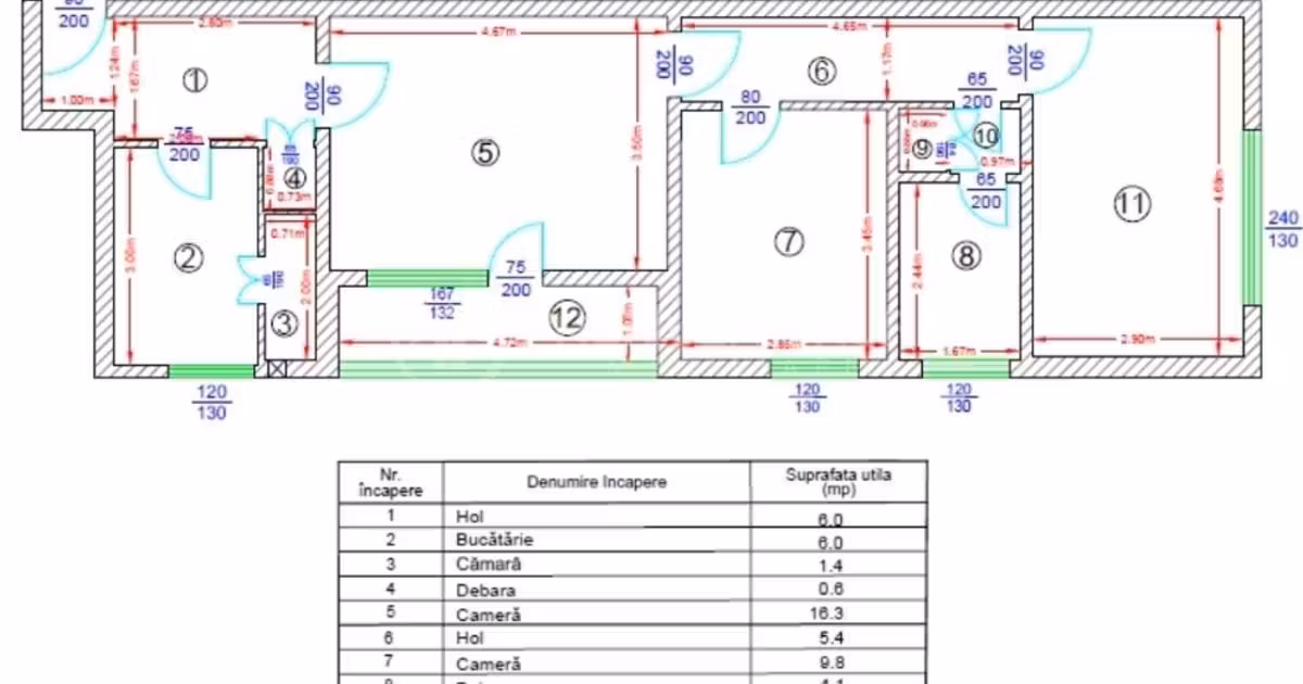 Apartament de vânzare cu 3 camere în zona Podu Roș, Iași