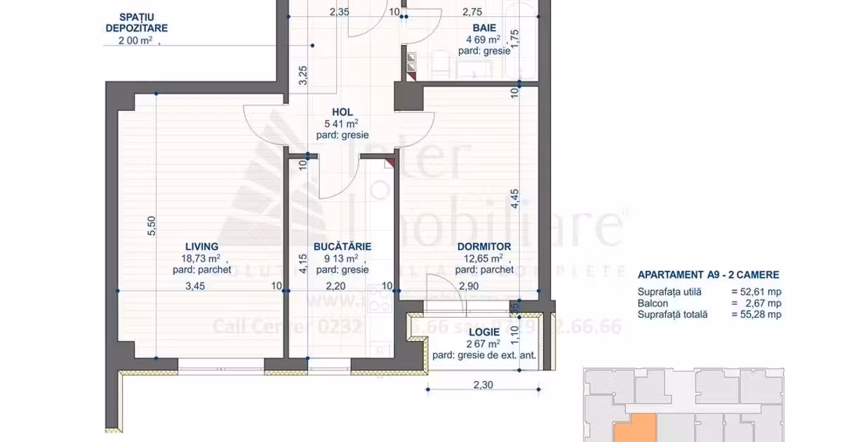 Apartament de vânzare cu 2 camere în zona Cug, Iași