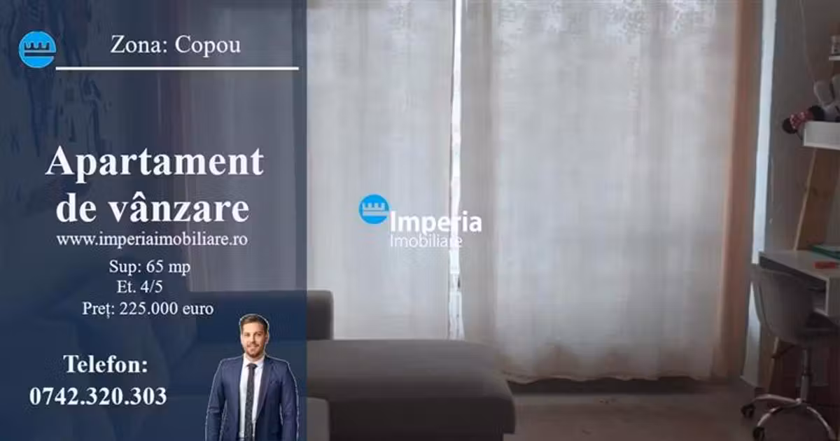 Apartament de vânzare cu 2 camere în zona Copou, Iași