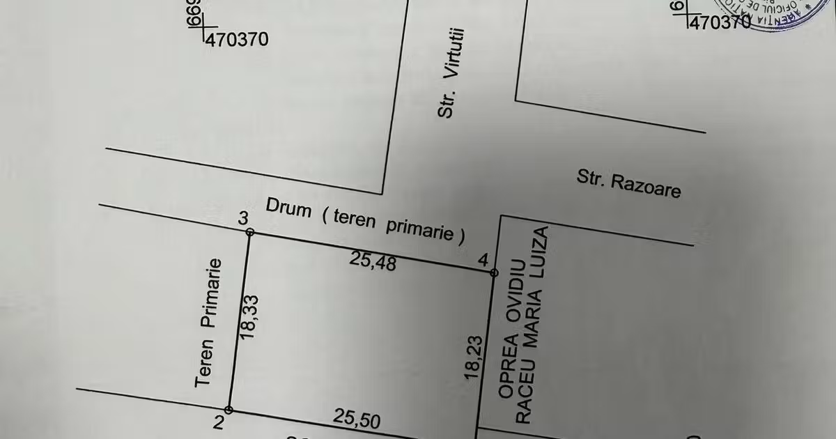 Teren Construcții intravilan de vânzare de 465 mp, în zona Nord, Focșani