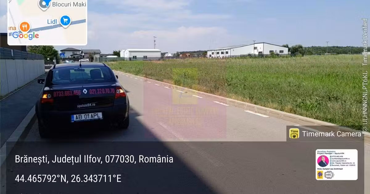 Teren Construcții intravilan de vânzare de 3333 mp, în Brănești
