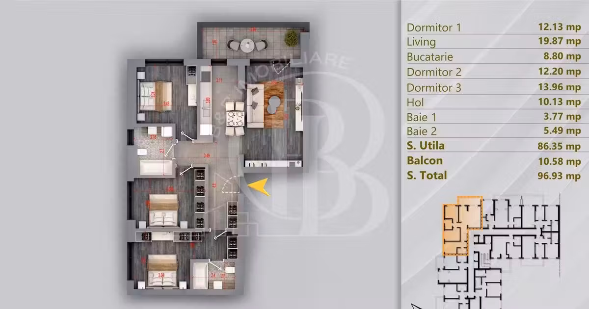 Apartament de vânzare cu 4 camere în zona Theodor Pallady, Sector 3