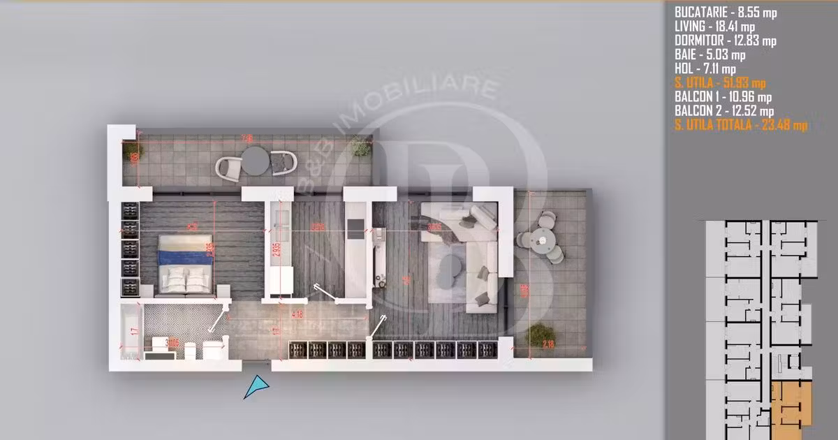 Apartament de vânzare cu 2 camere în zona Theodor Pallady, Sector 3